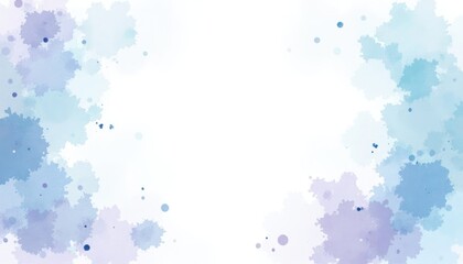 Obraz premium Light blue and purple watercolor paint splatter background.