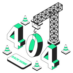 410 error page not found isometric illustration