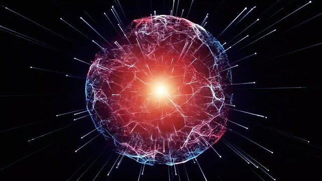 Abstract energy sphere plexus background network connection data structure technology