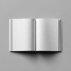 Open book, blank pages, light gray background (1)