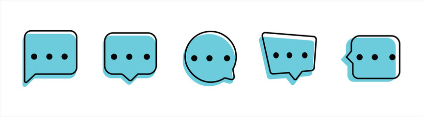 icon set Speech Bubble Lines. Message Icon Collection. vector illustration