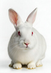 Obraz premium Ultra-Realistic White Albino Rabbit Portrait Collection on White Background
