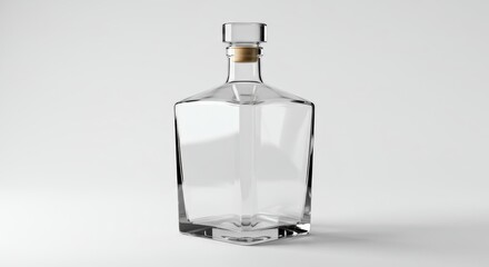 Clean Clear Glass Bottle for Branding and Label Design