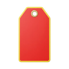 Blank red price tag for sales and discounts