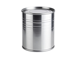  Blank Shiny Metallic Tin Can Mockup Side View, Isolated on White Background
