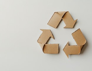 Cardboard recycling symbol on white background. (4)