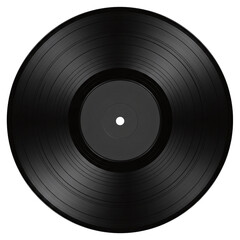 Black vinyl record for music and audio