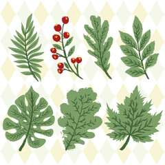 Element Leaves Background Wallpaper Seamless Pattern