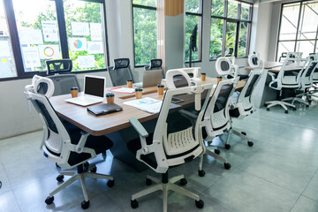 Conference Table and Chairs in Modern Meeting Room