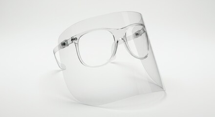 Clear face shield with glasses frame