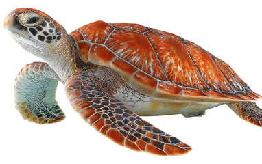 Sea Turtle Isolated on Transparent Background