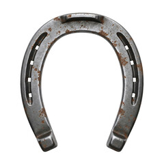 Old rusty horseshoe isolated on transparent background