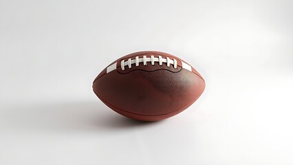 American football centered on a pristine white background, presented in a clean and simple style.