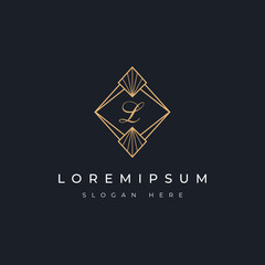 L Letter Luxury Initial Template Logo Design 
