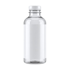 Clear bottle with blank label for mockup