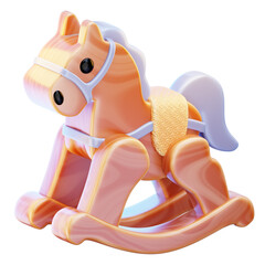 Colorful 3D Rocking Horse Toy Icon for Kids – Perfect for Educational Apps, Games, UI/UX Dashboards, Toy Stores, Streaming, Print & Mobile Platforms
