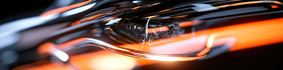 Abstract Close-up of Automotive Headlight Assembly