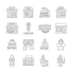doodle icon illustration of small business shop 
