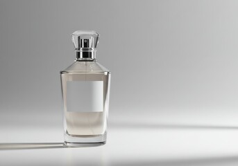 Elegant Tapered Glass Perfume Bottle on Light Grey Background
