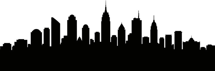 Fototapeta premium City skyline silhouette vector illustration of urban cityscape background for graphic design needs