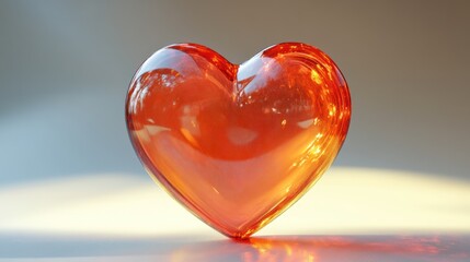 Fototapeta premium Heart, Transparent, Vivid Red, Studio Light