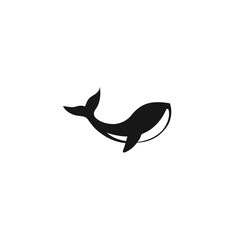 Whale logo icon flat vector design