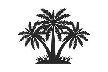 Palm tree vector silhouette illustration isolated on white background