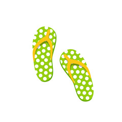 Beach Bliss: A pair of vibrant, polka-dotted flip-flops, a symbol of relaxation, leisure, and carefree summer days. These flip-flops invite you to embrace the simplicity of sun-kissed moments.