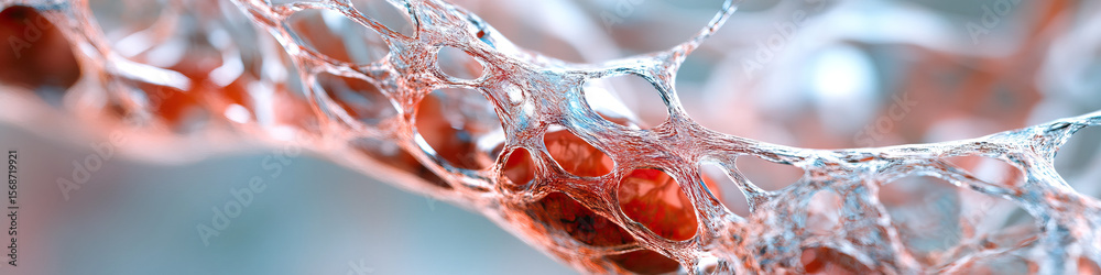 Poster Abstract Image of Interconnected Network Strands Encasing Nodules
