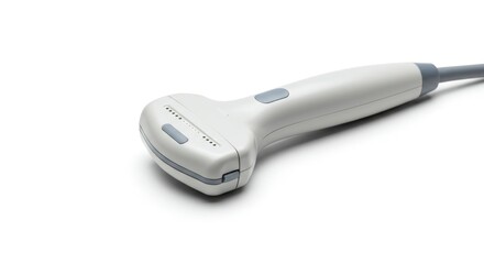 Medical ultrasound probe on white background
