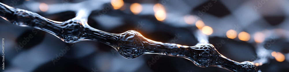 Poster digital rendering of interconnected glassy structure