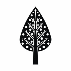 Poplar tree icon vector silhouette illustration isolated on white background