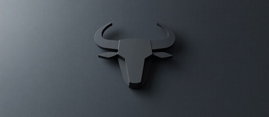 Abstract bull head illustration in dark gray, symbol of strength and stability