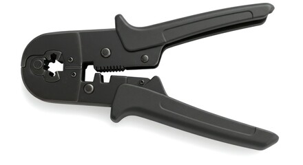 Obraz premium Black, insulated, wire crimping tool, isolated on white