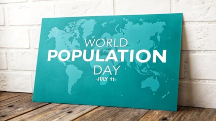 Obraz premium World population day text with world map banner designs 