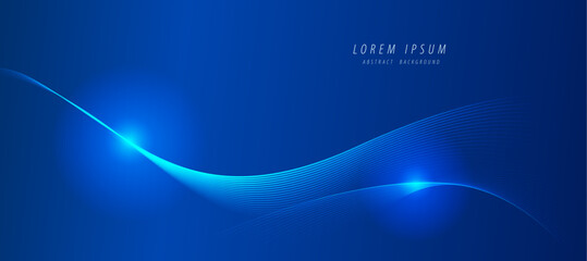 Digital tech-themed abstract background with glowing blue elements and dynamic grid wave lines. Best for innovation, networking, or IT content.