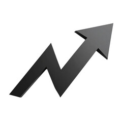 circular arrow icon with a subtle gradient and white outline. Black, arrow, upward, growth, development.