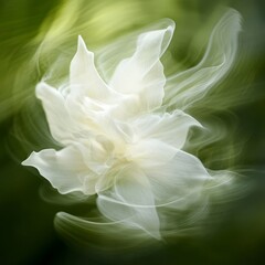 Fototapeta premium The Ghost Orchid,wild orchids,tropical plants,rare flowers,a close-up macro shot of a rare Ghost Orchid (Dendrophylax lindenii) in full bloom.