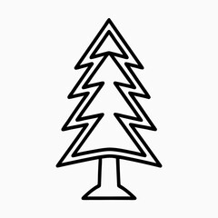 Fototapeta premium Simple Outline of a Pine Tree for Graphic Design Projects, Holiday Cards, Eco-Friendly Blogs, Nature Themes, and Social Media Content 