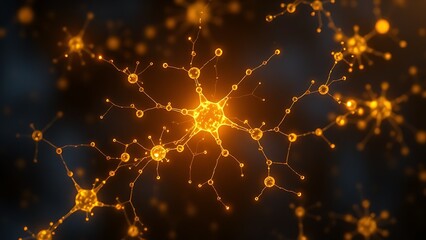A celestial constellation of glowing stem cells against deep blue, symbolizing medical innovation.