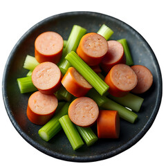 Sliced Sausage and Celery, A Culinary Delight Fresh Ingredients, Simple Preparation, and Flavorful Combinations for Healthy Eating