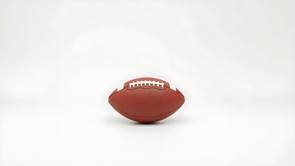 American football centered on a pristine white background, presented in a clean and simple style.