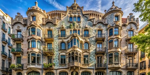Obraz premium Architectural detail of Eixample Fuster House Barcelona
