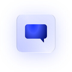 Glassmorphism Icon Speech Bubble Icon Chat Icon Soft Shadow Glassmorphic Message Icon Talk Icon Dialogue Icon Comment Icon Quote Icon Bubble Icon Communication Icon