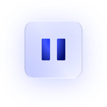 Glassmorphism Icon Pause Icon Media Icon Soft Shadow Glassmorphic Stop Icon Playback Control Music Pause Video Pause Player Icon Audio Control Break Icon
