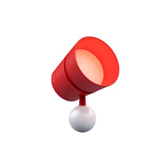 Vibrant Red Spotlight, a Minimalist Icon ,Illuminating Concepts of Focus and Attention, Perfect for Presentations and Visual Communication