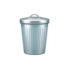 Silver Trash Can, Metallic Container Recycling Receptacle for Waste Disposal and Environmental Cleanliness, Trash Storage Solution