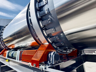 Industrial machinery showcases high-quality design and robust construction in a modern...