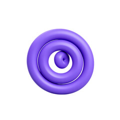 Captivating Purple Spiral, a 3D Rendered Design, Showcasing Curves and Geometric Forms, Isolated on White, Concept Design