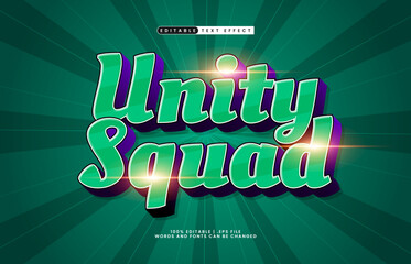 unity squad editable text effect with a team and sport text effect